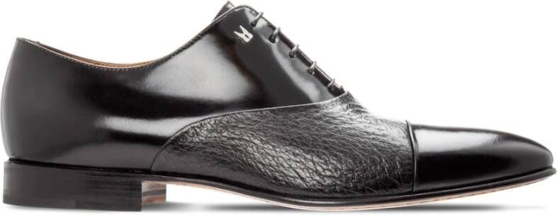 Moreschi Stijlvolle zwarte leren Oxford schoenen Black Heren