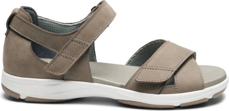New Feet Sporty Velcro Flat Sandals Beige Dames