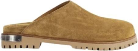 Off White Suede Mules Notched Rubber Sole Beige Dames