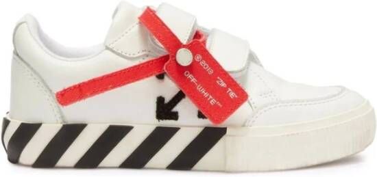 Off-White Kids Vulcanized sneakers met klittenband Wit