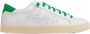P448 Witte leren sneakers met groene accenten White Heren - Thumbnail 1