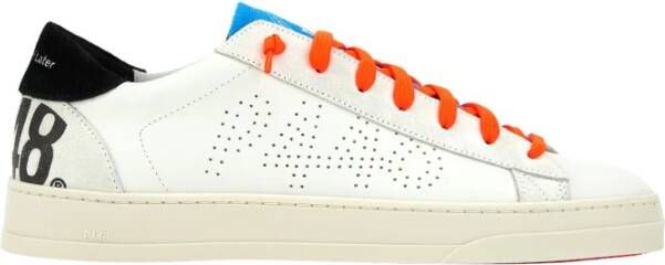 P448 Witte Sneakers met Oranje Details Multicolor Heren
