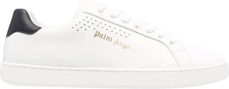Palm Angels Witte Leren Sneakers met Geperforeerd Detail White Dames