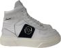 Philipp Plein Beperkte Oplage Witte Leren Sneakers met Zwarte Zij-inzet en Metalen Logo Wit Heren - Thumbnail 1