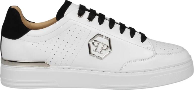 Philipp Plein Lage Mix Leren Sneakers White Heren