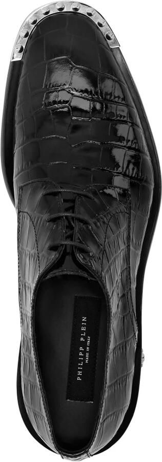 Philipp Plein Croco Lace Up Shoes Skull&Bones