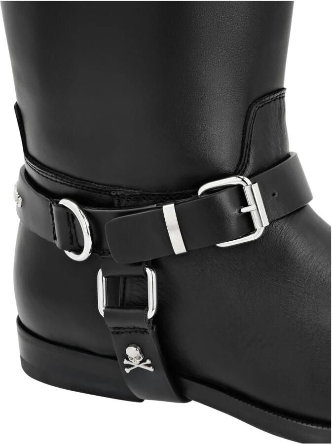 Philipp Plein Patent Leather Boots High Flat