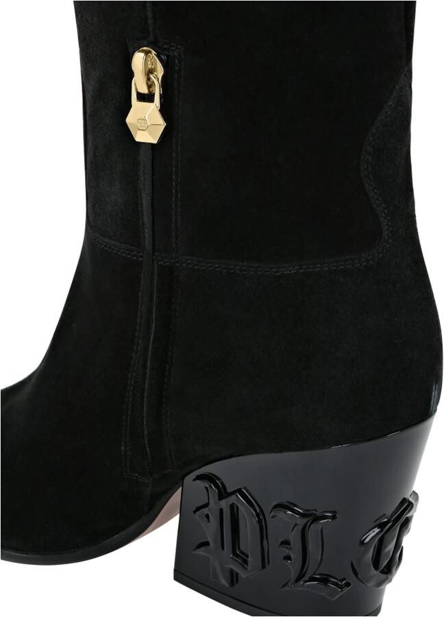 Philipp Plein Suede Laarzen Mid Hoge Hakken Cow