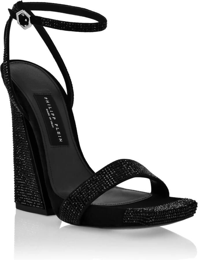 Philipp Plein Suede Sandalen met Enkelbandje