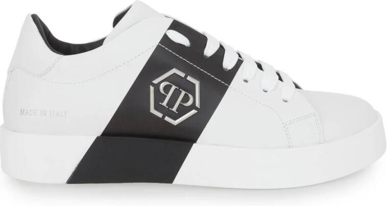 Philipp Plein Leren sneakers voor heren Wit Heren