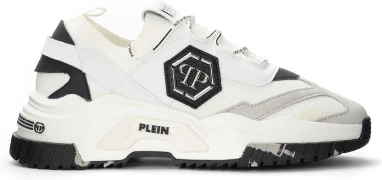 Philipp Plein Witte Vegan Leren Predator Sneakers White Heren