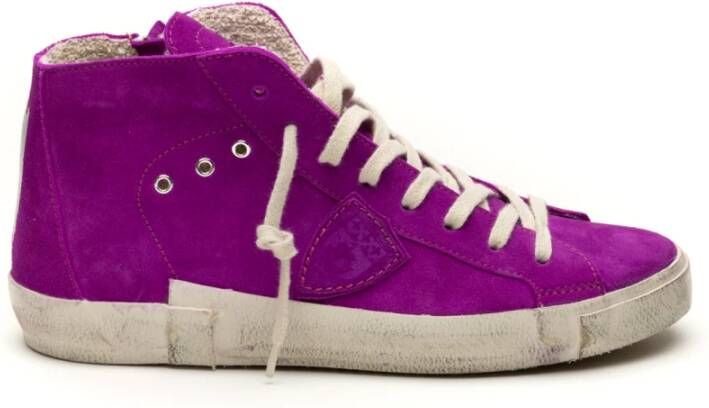 Philippe Model Fuchsia High Top Sneakers Purple Dames