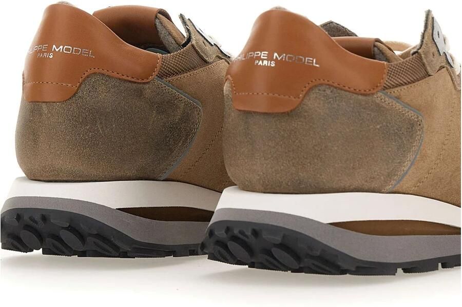 PHILIPPE MODEL Lage Sneakers Heren Tropez Haute Low Man Maat: 44 Materiaal: Suède Kleur: Taupe