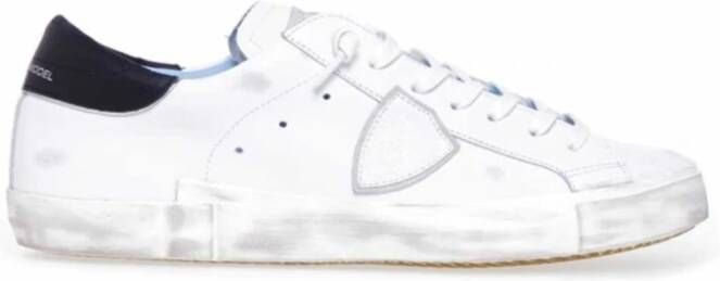 Philippe Model Witte lage top sneakers met verontrustende details White