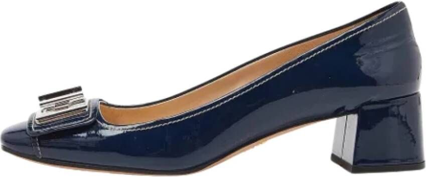 Prada Vintage Pre-owned Leather heels Blue Dames