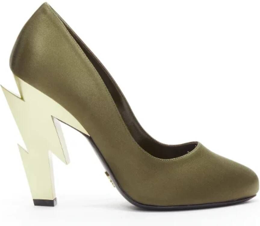 Prada Vintage Pre-owned Satin heels Green Dames