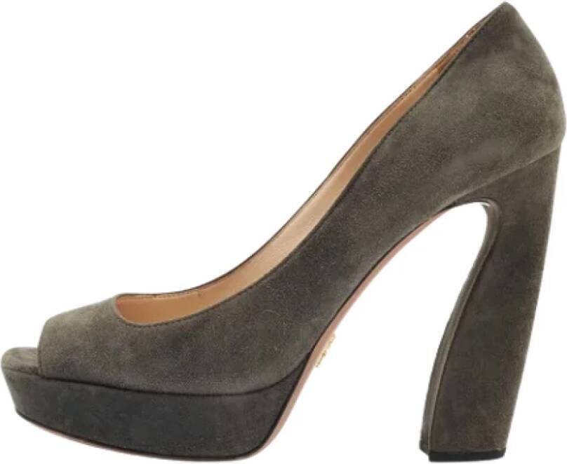 Prada Vintage Pre-owned Suede heels Gray Dames