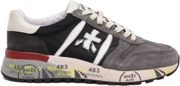 Premiata Witte Zijden Sneakers Gray Heren