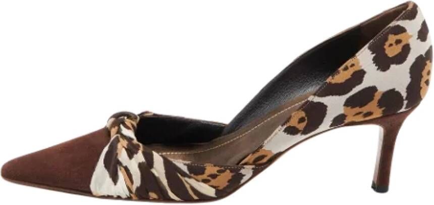 René Caovilla Pre-owned Fabric heels Brown Dames