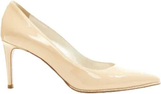 René Caovilla Pre-owned Leather heels Beige Dames