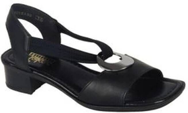 Rieker Zwarte hoge hak sandalen voor vrouwen Zwart Dames