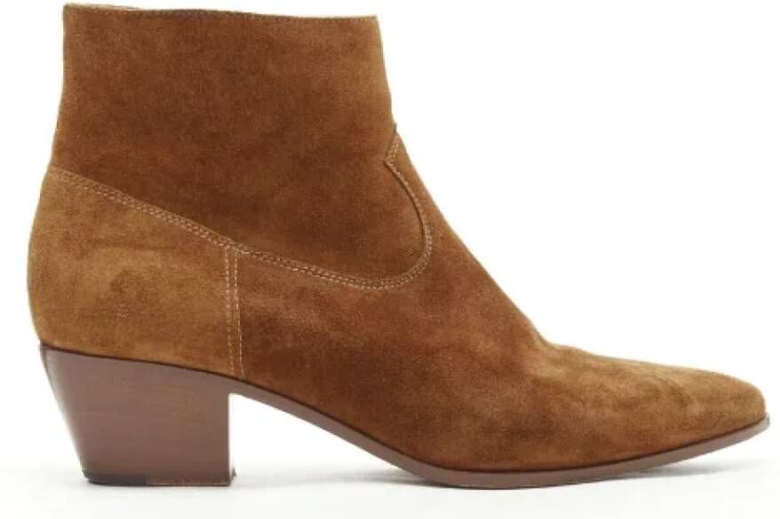Saint Laurent Vintage Pre-owned Suede boots Brown Dames