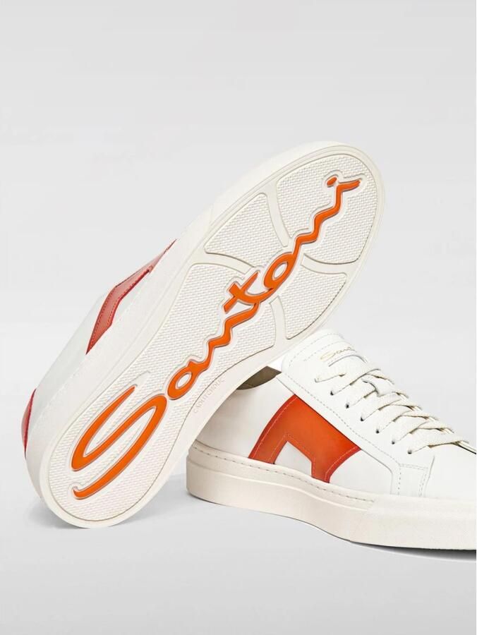 Santoni Dubbele Gesp Leren Sneakers Multicolor Dames