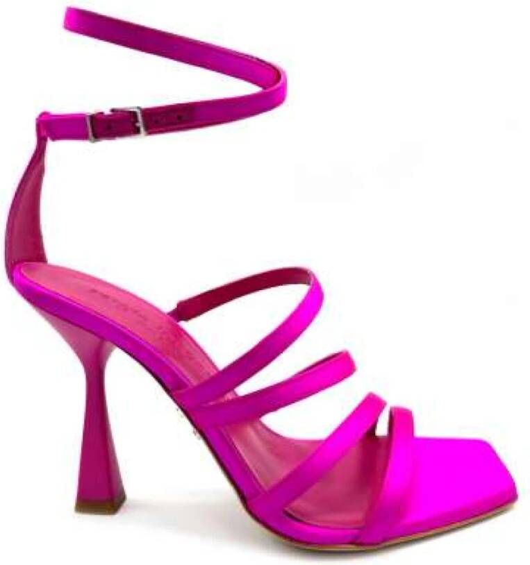 Sergio Levantesi Fuchsia Satin High Heel Sandals Purple Dames