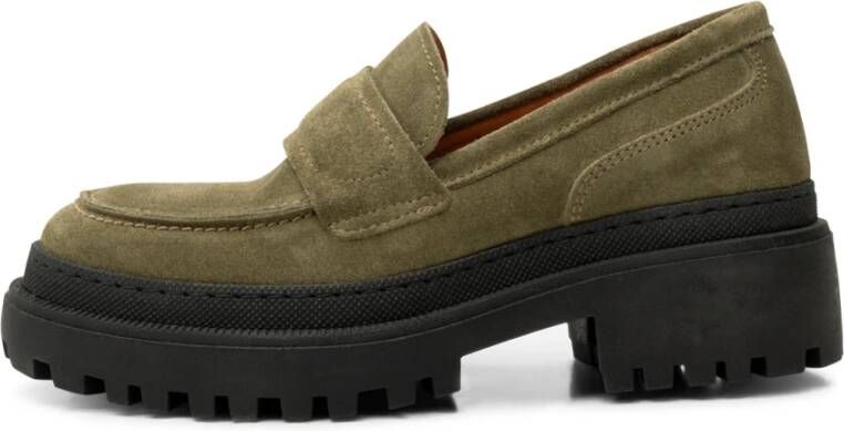 Shoe the Bear Chunky Loafers Green Dames