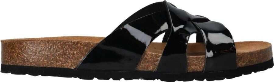 tamaris Comfortabele slipper met zwarte bandjes Black Dames