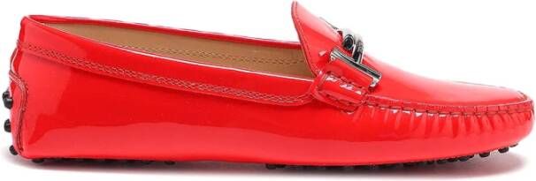 TOD'S Rode Lakleren Loafers Red Dames