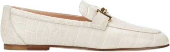 TOD'S Witte Coco Print Loafers Beige Dames