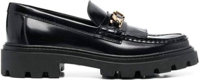 TOD'S Zwarte vierkante loafers voor vrouwen Black Dames