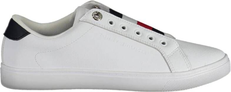 Tommy Hilfiger Witte Sneakers met Elastiek en Contrasterende Details Wit Dames