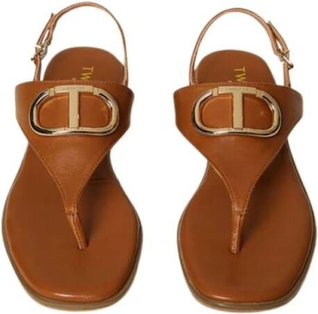 Twinset Platte sandalen Bruin Dames