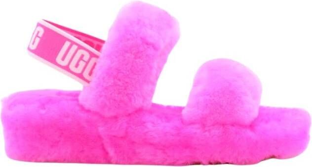 Ugg Oh Yeah Slide Sandalen voor Dames in Taffy Pink | Shearling