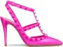 Valentino Garavani Fuchsia Rockstud Enkelband Pumps Pink Dames - Thumbnail 1
