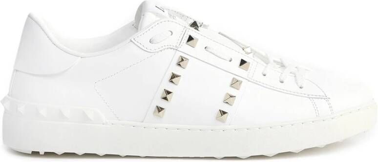 Valentino Garavani Studded Leather Lace-Up Sneakers White Dames