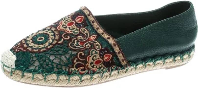 Valentino Vintage Pre-owned Fabric flats Green Dames