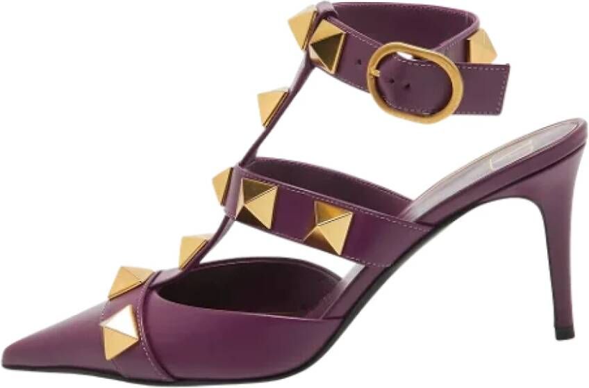 Valentino Vintage Pre-owned Leather heels Purple Dames