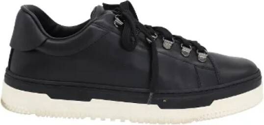 Valentino Vintage Pre-owned Leather sneakers Black Heren