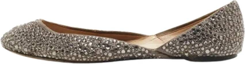 Valentino Vintage Pre-owned Satin flats Gray Dames