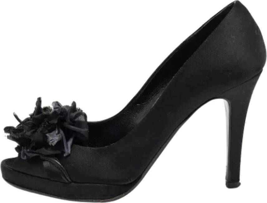 Valentino Vintage Pre-owned Satin heels Black Dames