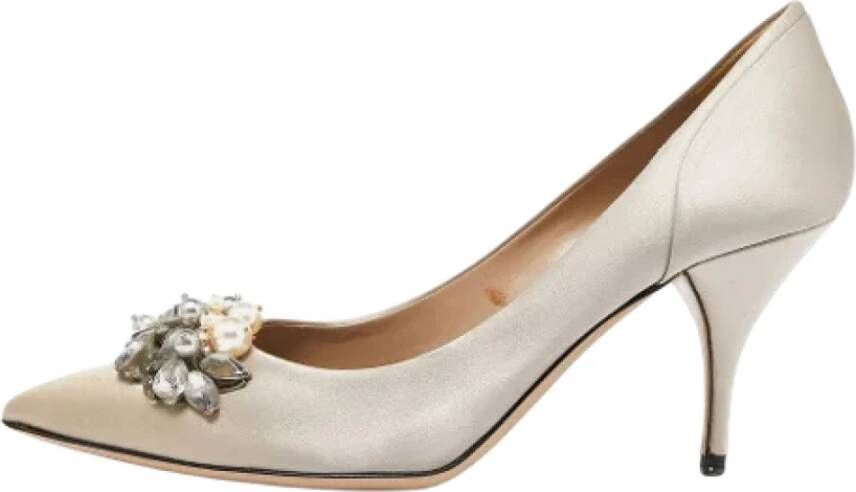 Valentino Vintage Pre-owned Satin heels Gray Dames