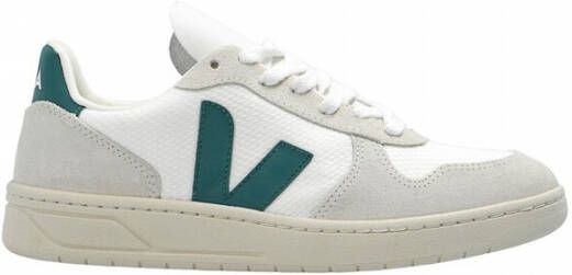 Veja Vx0102796B witte mesh+beige groen logo sneakers White