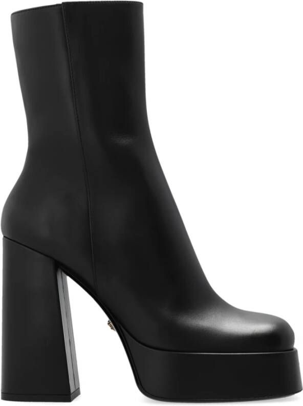 Versace Aevitas laarzen met hak van leer Zwart Dames