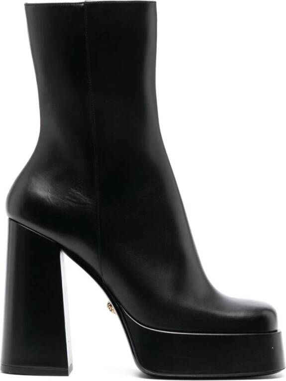 Versace Aevitas laarzen met hak van leer Zwart Dames
