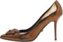 Versace Pre-owned Leather heels Brown Dames - Thumbnail 1
