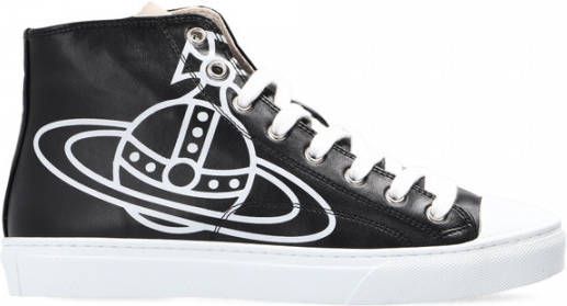 Vivienne Westwood Zwart en Wit Canvas High Top Sneakers Black Heren