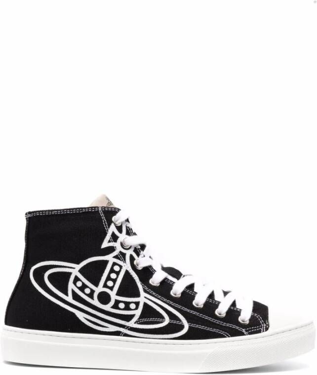 Vivienne Westwood Zwarte Canvas Plimsoll High-Top Sneakers Black Heren